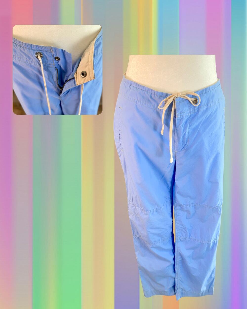 “Vintage 2006 Y2K GAP Spring Collection Blue Drawstring Parachute Pants 30"